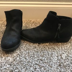 Black zip up booties